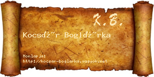 Kocsár Boglárka névjegykártya