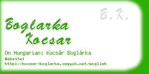 boglarka kocsar business card