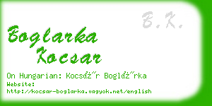 boglarka kocsar business card